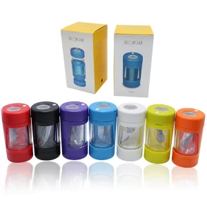 led storage pot with herb grinder