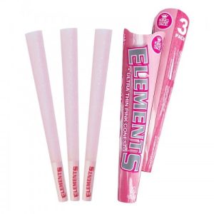 ELEMENTS PINK CONES - PACK OF 3 - PRE-ROLLED KING SIZE